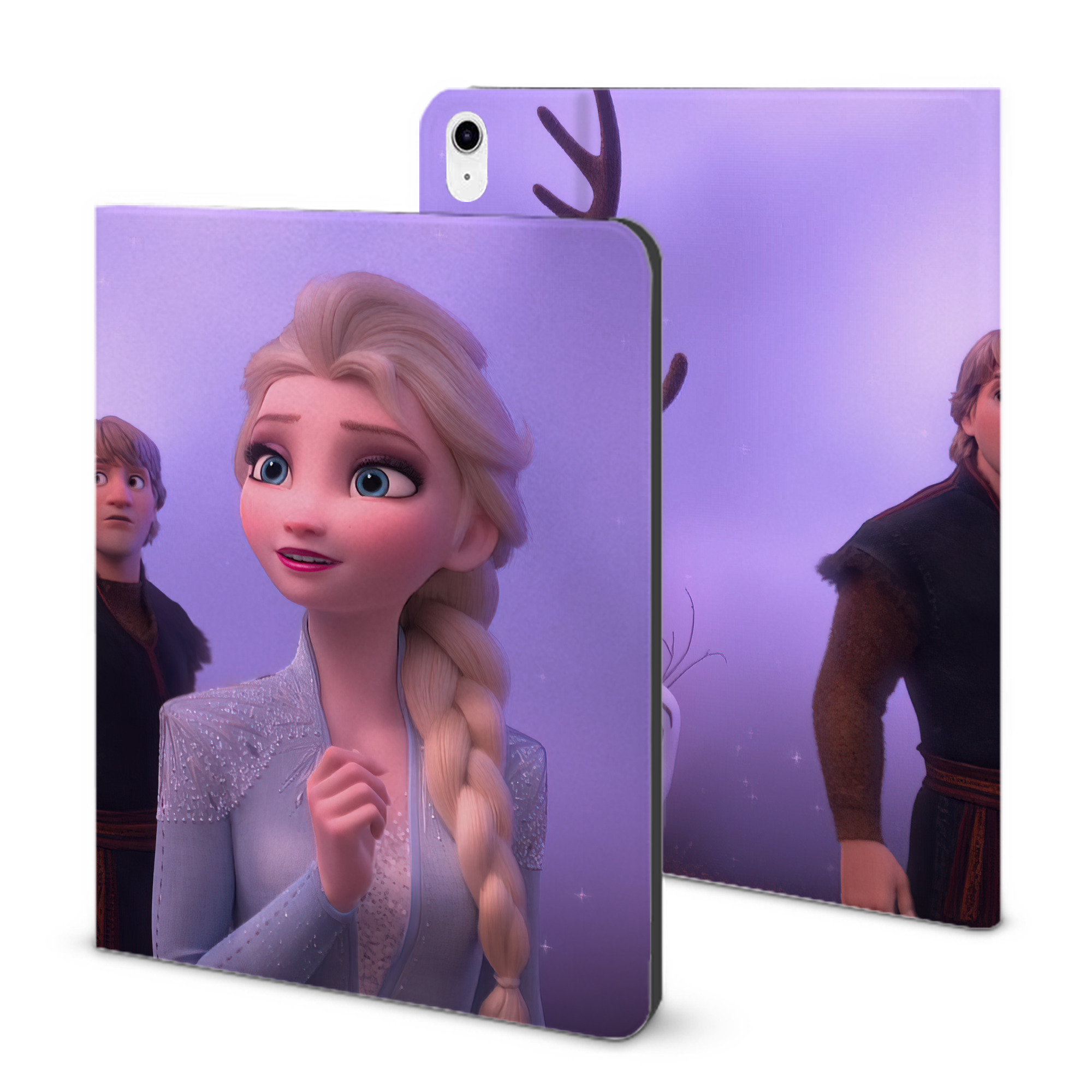 （画像用） アナと雪の女王 アンナ エルサ Frozen Anna Elsa IPad ケース ブック型 PUレザー TPU 耐衝撃 軽量 薄型 ペン収納なし 全面保護 IPad 各モデル対応